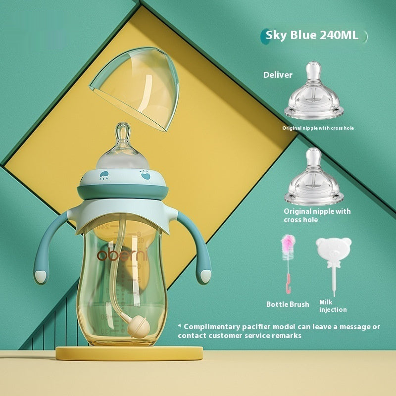 Drop Resistant Silicone Wide-Caliber Baby Feeding Bottle (0–6 Months)