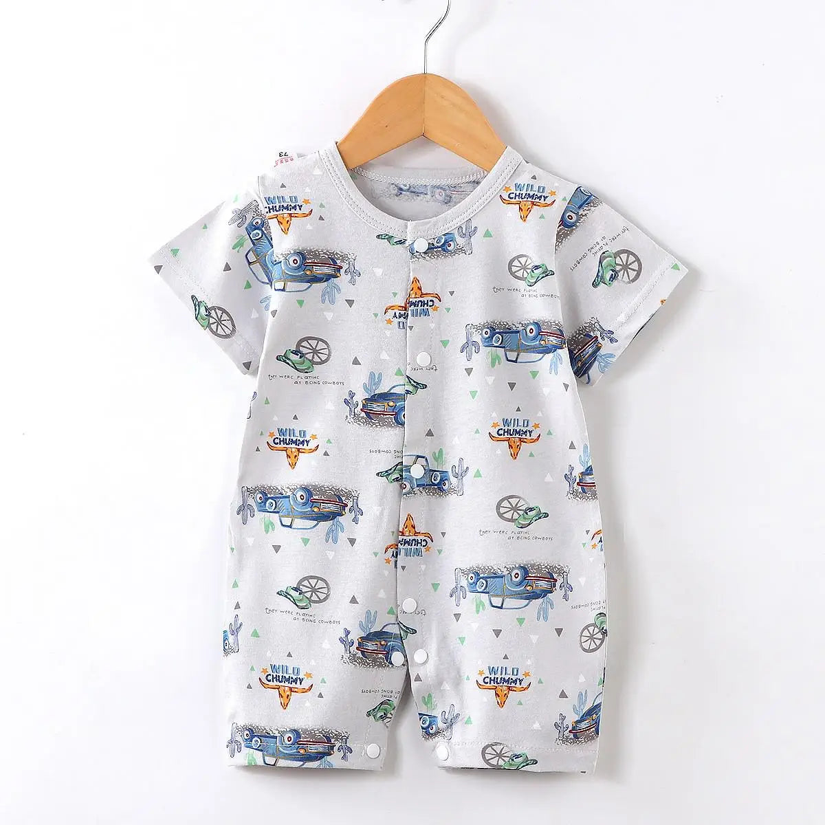 Short Sleeve Cotton Romper Newborn to 24 Months