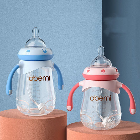 Wide Neck Baby Feeding Bottle – Anti-Colic & Anti-Fall (0–6 Months)