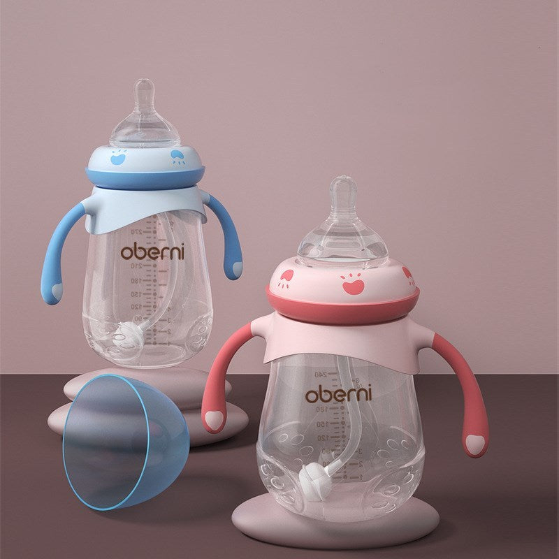 Wide Neck Baby Feeding Bottle – Anti-Colic & Anti-Fall (0–6 Months)