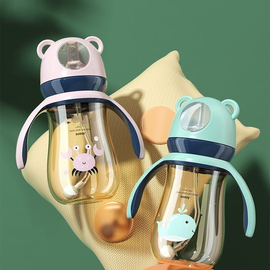 Ergonomic Wide-Caliber Silicone Nipple Feeding Bottle (0–6 Months)