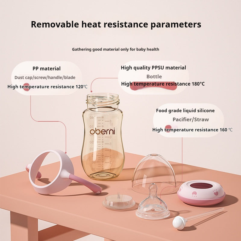 Drop Resistant Silicone Wide-Caliber Baby Feeding Bottle (0–6 Months)