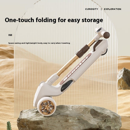 Foldable Kids’ Scooter with Music & LED Lights – 3+ Years