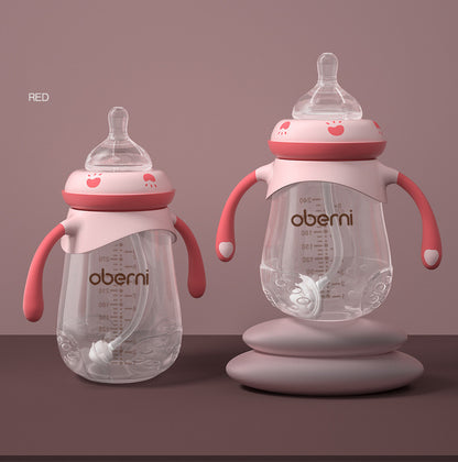 Wide Neck Baby Feeding Bottle – Anti-Colic & Anti-Fall (0–6 Months)
