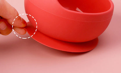 Baby Silicone Suction Bowl with Spoon & Pipe (BPA Free)
