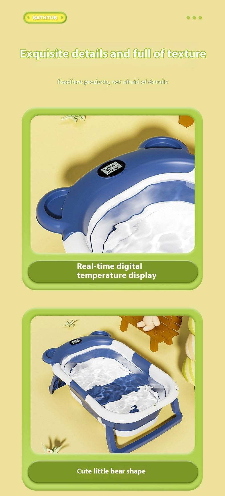 Bathing Tub (Temperature Sensor + Bath Cushion) (0–6 Months)