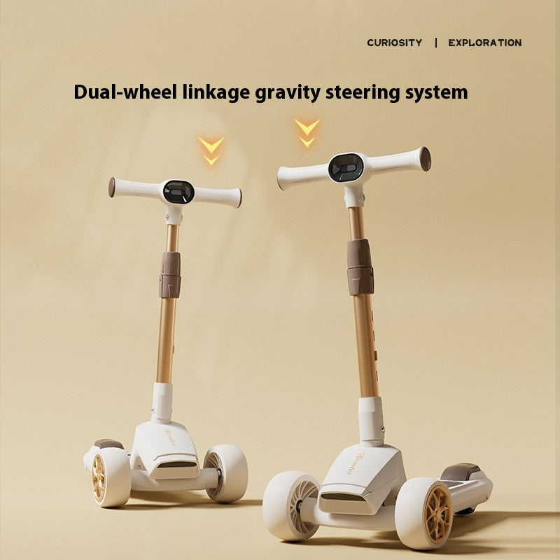 Foldable Kids’ Scooter with Music & LED Lights – 3+ Years