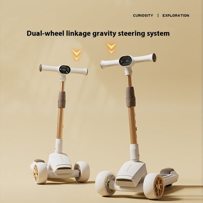 Foldable Kids’ Scooter with Music & LED Lights – 3+ Years