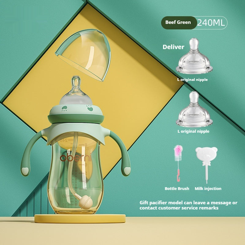 Drop Resistant Silicone Wide-Caliber Baby Feeding Bottle (0–6 Months)