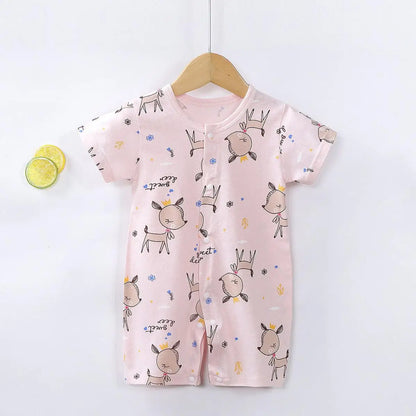 Short Sleeve Cotton Romper Newborn to 24 Months