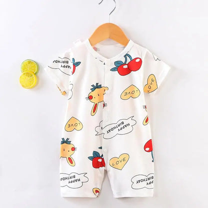 Short Sleeve Cotton Romper Newborn to 24 Months