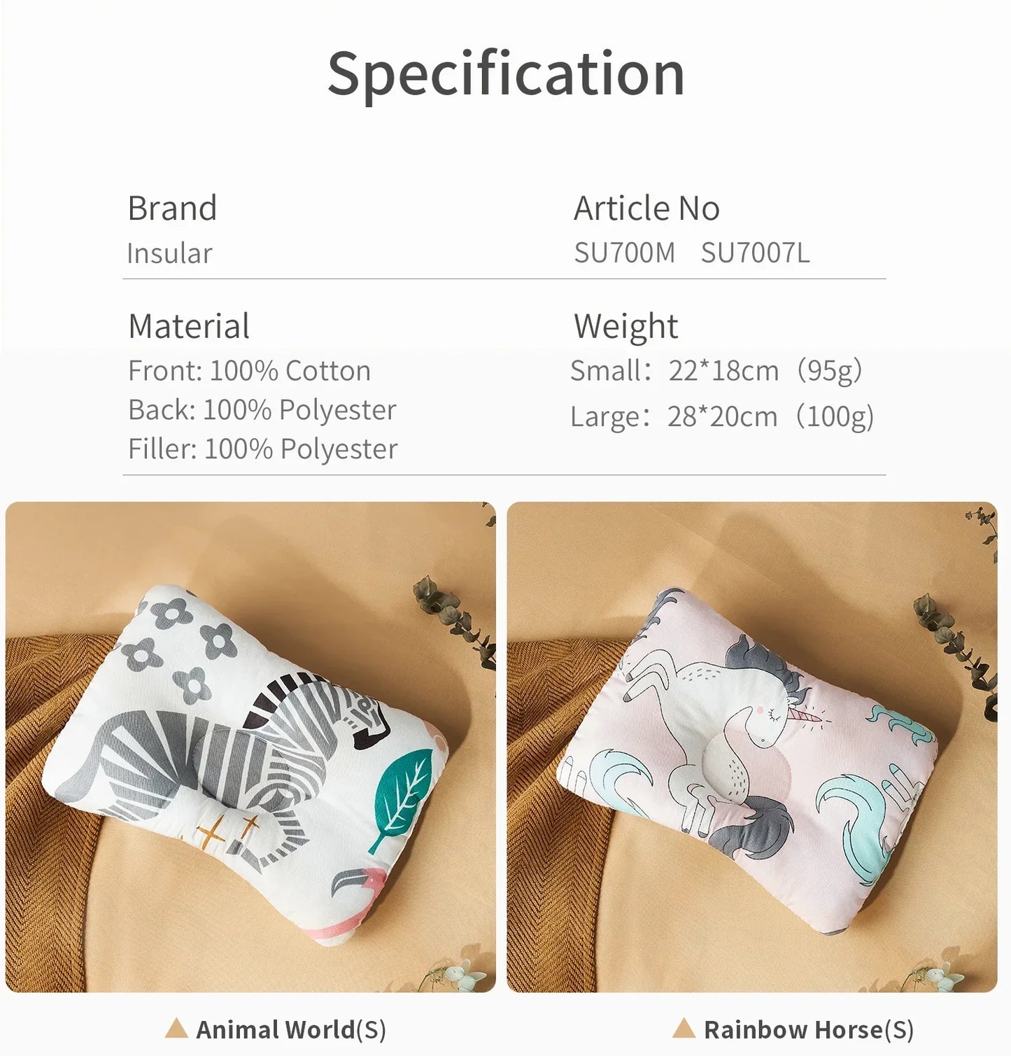 Head Shaping Flat Pillow Newborn to 12 Months