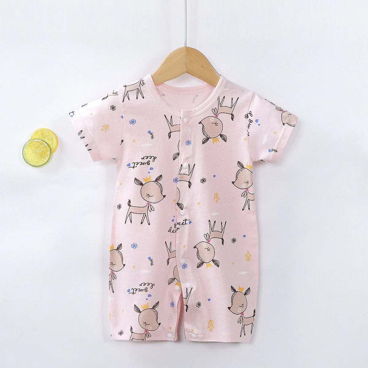 Short Sleeve Cotton Romper Newborn to 24 Months