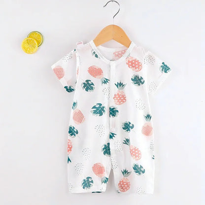 Short Sleeve Cotton Romper Newborn to 24 Months