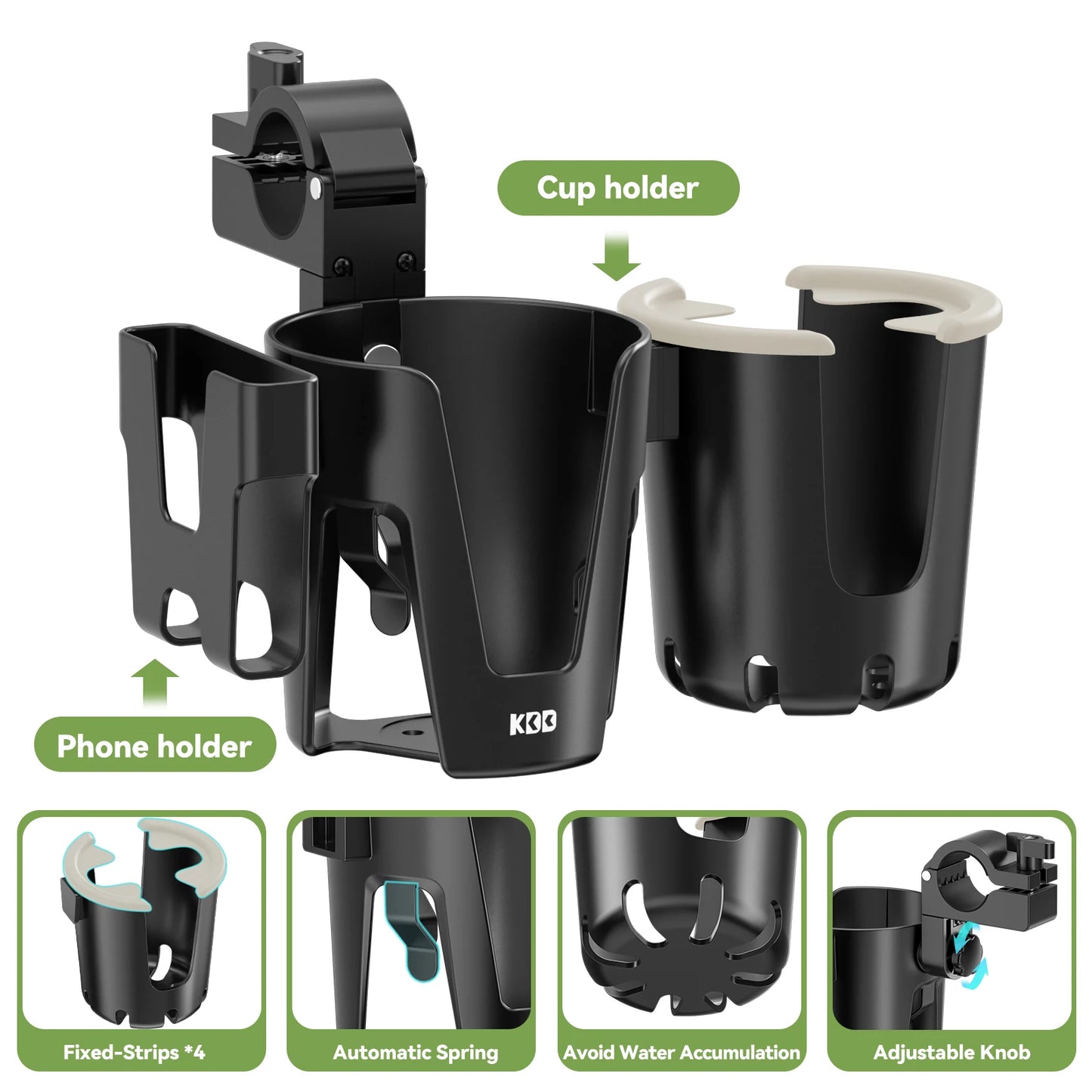 Universal Phone and Cup Holder for Stroller