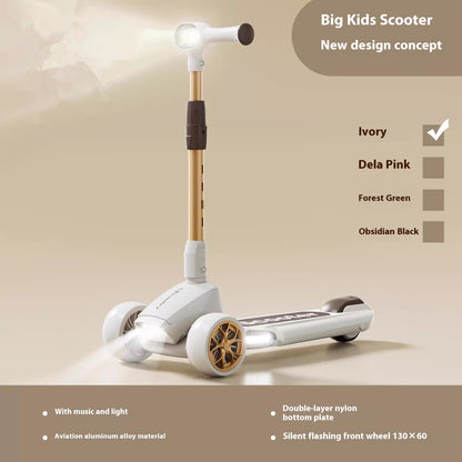 Foldable Kids’ Scooter with Music & LED Lights – 3+ Years